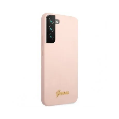 Husa Cover Guess Silicone Metal Logo pentru Samsung Galaxy S23 Pink