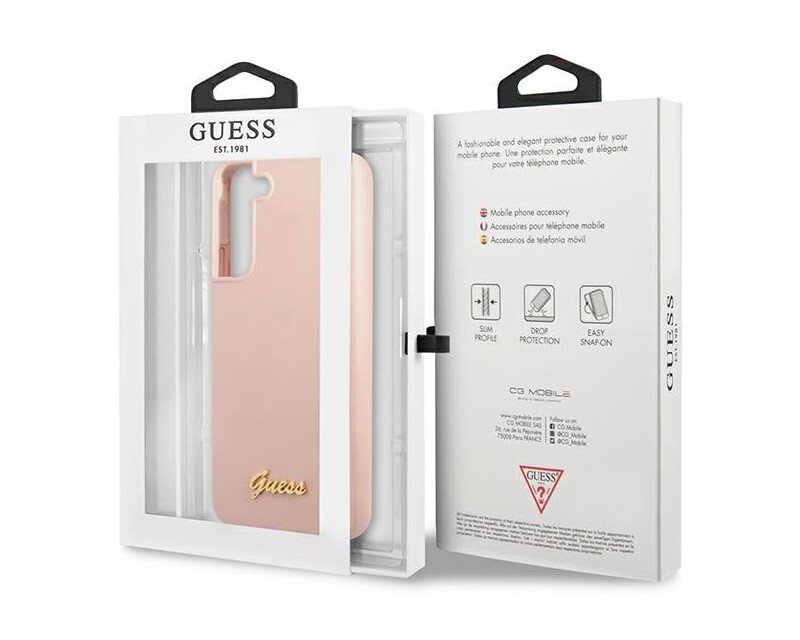 Husa Cover Guess Silicone Metal Logo pentru Samsung Galaxy S23 Pink thumb