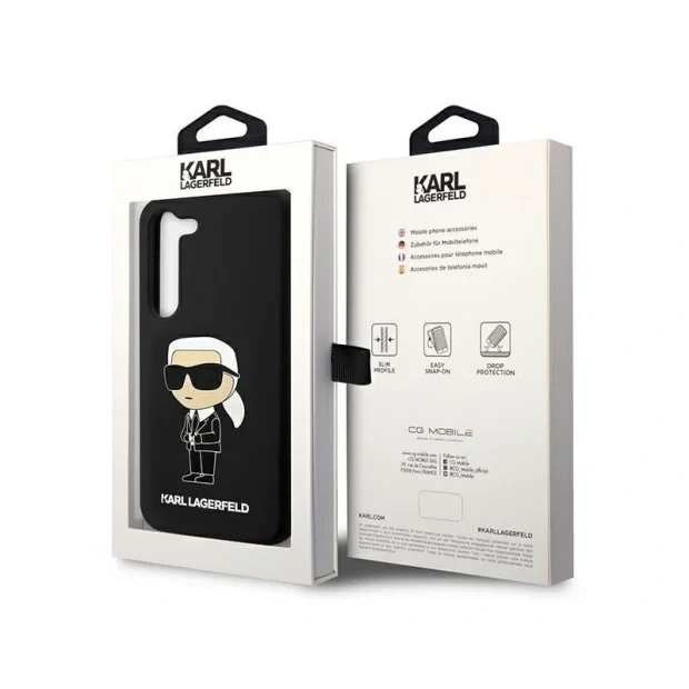 Husa Cover Karl Lagerfeld Liquid Silicone Ikonik NFT pentru Samsung Galaxy S23  Black