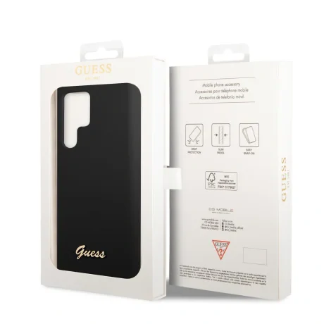 Husa Cover Guess Silicone Vintage pentru Samsung Galaxy S23 Ultra Black