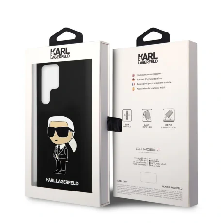 Husa Cover Karl Lagerfeld Liquid Silicone Ikonik NFT pentru Samsung Galaxy S23 Ultra Black