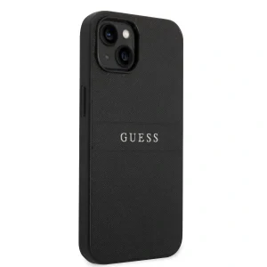 Husa Cover Guess Leather Case Saffiano Metal Logo pentru iPhone 14  Plus Black