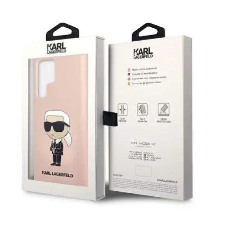 Husa Cover Karl Lagerfeld Liquid Silicone Ikonik NFT pentru Samsung Galaxy S23  Ultra Pink