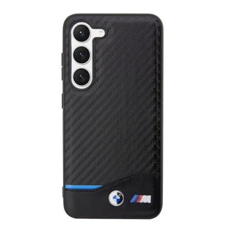 Husa Cover BMW Carbon Blue Line pentru Samsung Galaxy S23 Plus Black