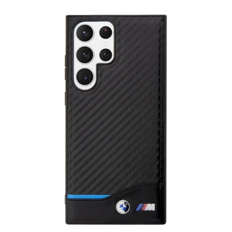 Husa Cover BMW Carbon Blue Line pentru Samsung Galaxy S23 Ultra Black