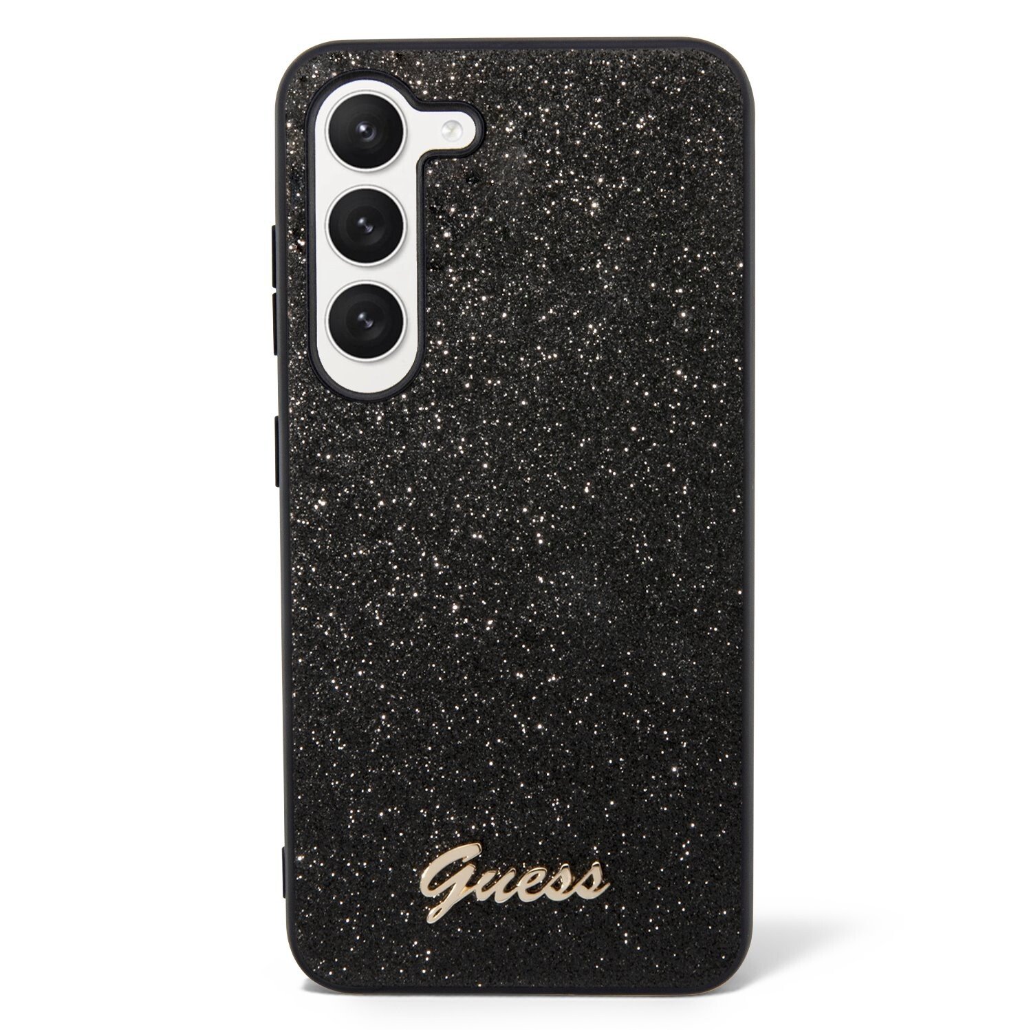 Husa Cover Guess Glitter PC/TPU Flakes Metal Logo pentru Samsung Galaxy S23 Black thumb