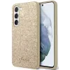 Husa Cover Guess Glitter PC/TPU Flakes Metal Logo pentru Samsung Galaxy S23 Gold