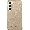 Husa Cover Guess Glitter PC/TPU Flakes Metal Logo pentru Samsung Galaxy S23 Gold