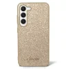 Husa Cover Guess Glitter PC/TPU Flakes Metal Logo pentru Samsung Galaxy S23 Plus Gold