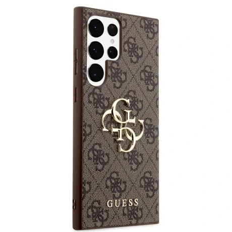 Husa Cover Guess PU 4G Metal Logo pentru Samsung Galaxy S23 Ultra Brown