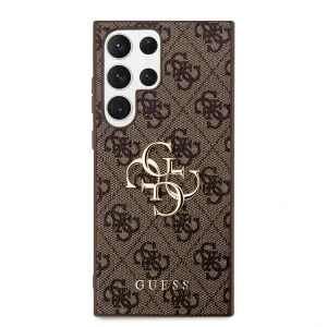 Husa Cover Guess PU 4G Metal Logo pentru Samsung Galaxy S23 Ultra Brown