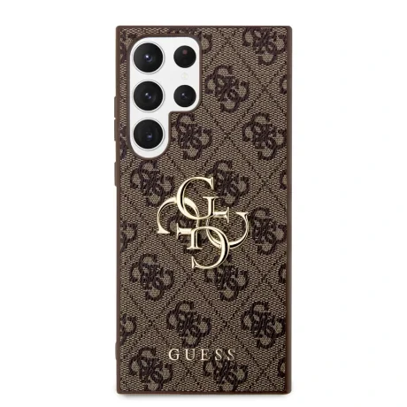 Husa Cover Guess PU 4G Metal Logo pentru Samsung Galaxy S23 Ultra Brown