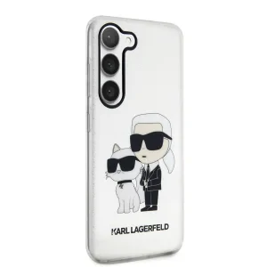 Husa Cover Karl Lagerfeld IML Glitter Karl and Choupette NFT pentru Samsung Galaxy S23 Plus Transparent