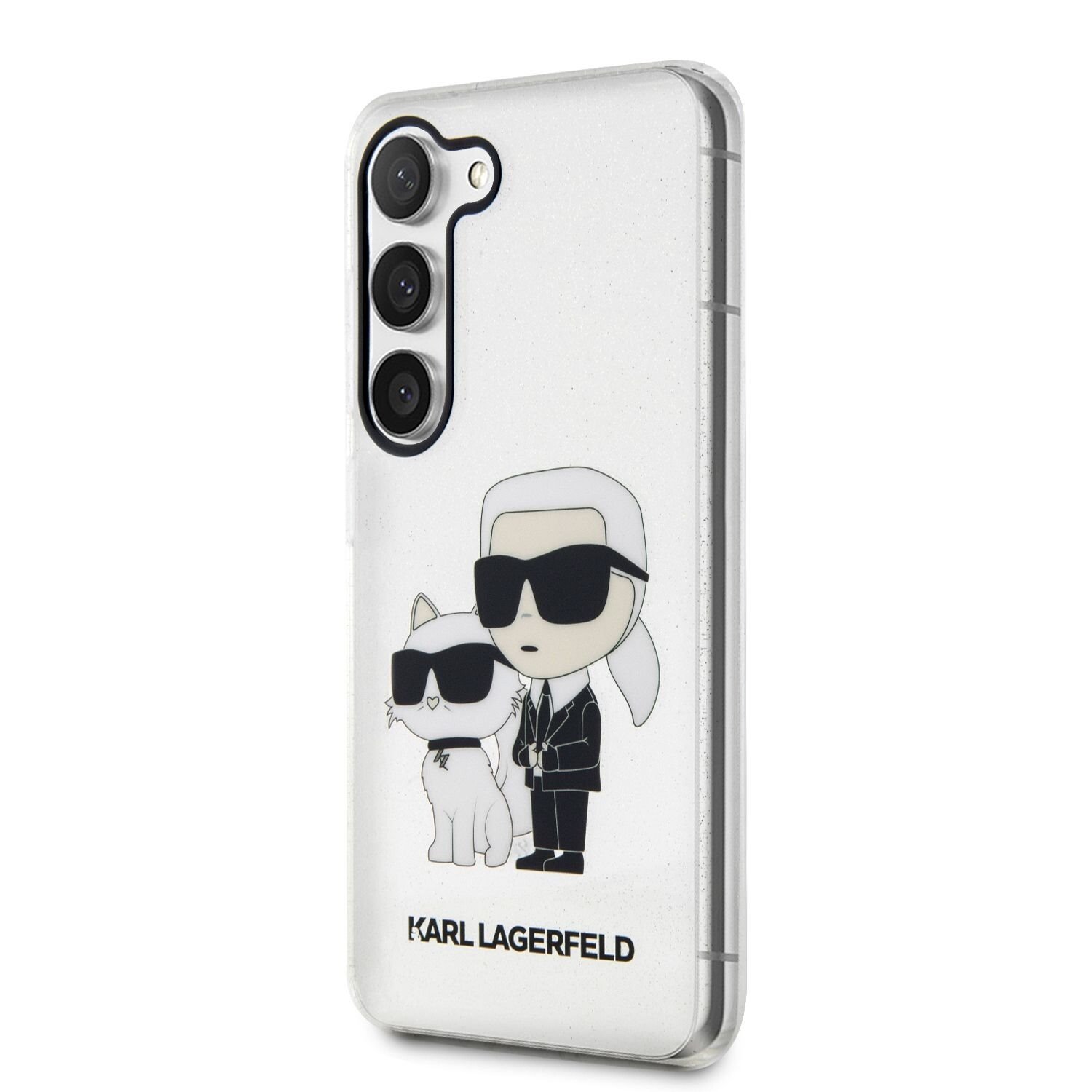 Husa Cover Karl Lagerfeld IML Glitter Karl and Choupette NFT pentru Samsung Galaxy S23 Transparent thumb