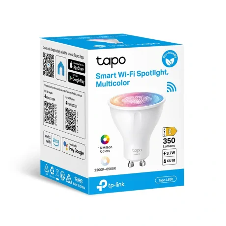 BEC LED wireless TP-LINK, 350lm, 2.9W, fasung GU10, temperatura culoare 2200K - 6500K , control prin smartph.cu apl.Tapo, ajustare automata a luminii in fct. de momentul zilei &quot;Tapo L630&quot;