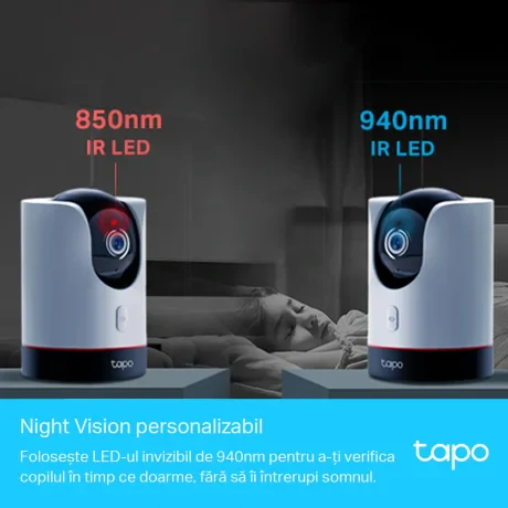 CAMERA IP TP-LINK, cube, pt. interior, dist. IR 9 m, 2K QHD (2560 × 1440 px), microfon, carcasa plastic, slot SD card, &quot;Tapo C225&quot;