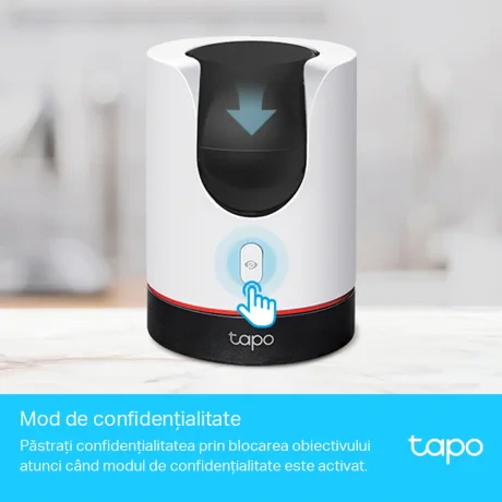 CAMERA IP TP-LINK, cube, pt. interior, dist. IR 9 m, 2K QHD (2560 × 1440 px), microfon, carcasa plastic, slot SD card, &quot;Tapo C225&quot;