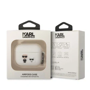 Husa Karl Lagerfeld and Choupette Silicon pentru Airpods Pro Alb thumb