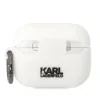 Husa Karl Lagerfeld and Choupette Silicon pentru Airpods Pro Alb