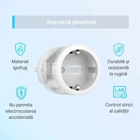 PRIZA inteligenta TP-LINK design compact, Schuko x 1, cu monitorizarea energiei, conectare prin Schuko (T), 16 A, programare prin smartphone, Bluetooth, WiFi, alb &quot;Tapo P115(1-pack)&quot;