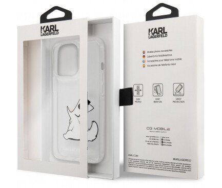 Husa Cover Karl Lagerfeld PC/TPU Choupette Eat pentru iPhone 14 Plus Pro Clear thumb