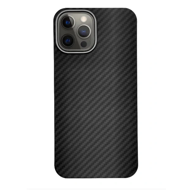 Husa Cover Hard X-Fitted Carbon Aramid Magsafe pentru iPhone 12 Pro Max Negru