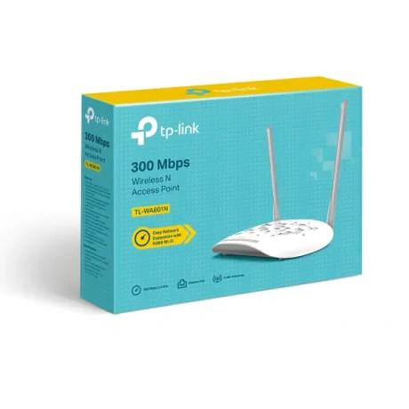 ACCESS POINT TP-LINK wireless 300Mbps, port 10/100Mbps, 2 antene externe, pasiv PoE, 2T2R, Client, Universal/ WDS Repeater, wireless Bridge, WPA/WPA2, QSS &quot;TL-WA801N&quot;