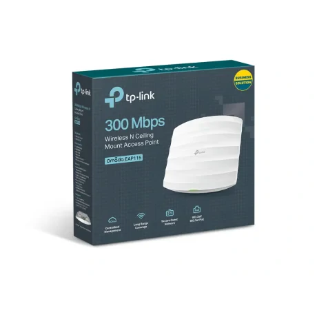 ACCESS POINT TP-LINK wireless 300Mbps, port 10/100Mbps, 2 antene interne, PoE, montare pe tavan &quot;EAP115&quot;