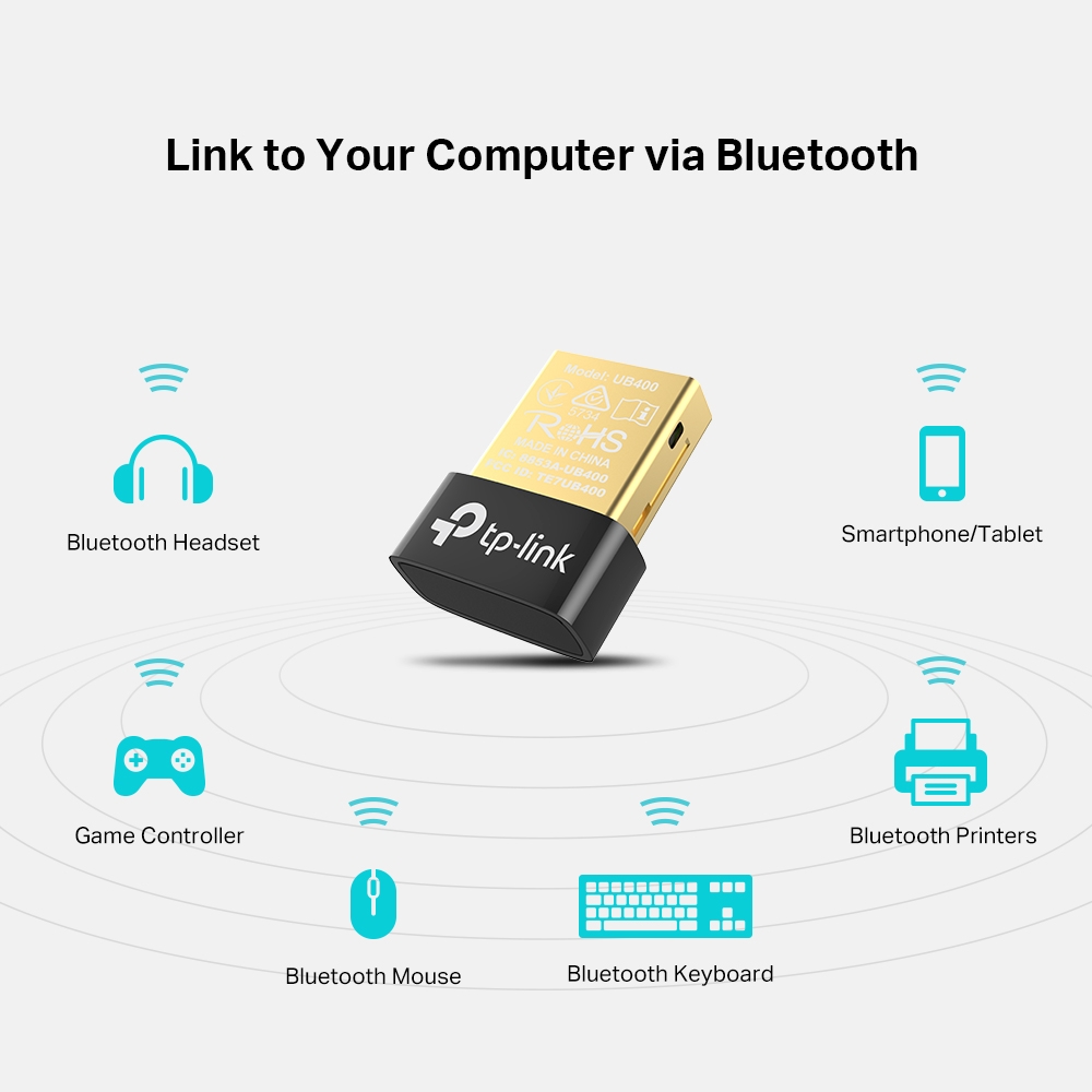 ADAPTOARE  Bluetooth TP-Link, conectare prin USB 2.0, distanta 10 m (pana la), Bluetooth v4.0, antena interna, "UB400" thumb
