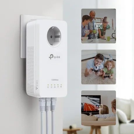 Amplificator Powerline TP-Link 1300Mbps, 3 x Gigabit LAN, 1 x Sucko, Dual Band AC1200,  &quot;TL-WPA8631P&quot;