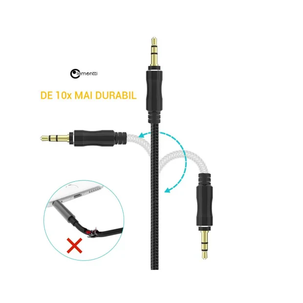 Cablu Jack 3.5mm Lemontti Audio Negru 1m