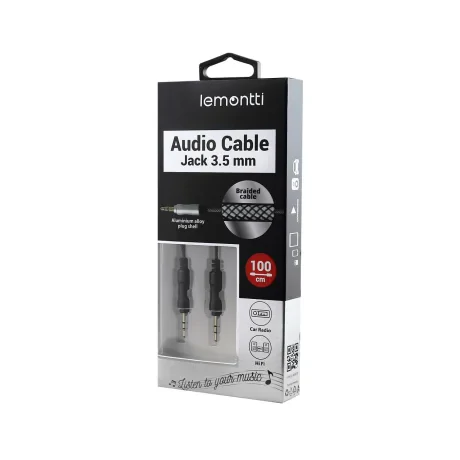 Cablu Jack 3.5mm Lemontti Audio Negru 1m