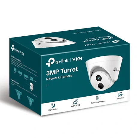 CAMERA IP TP-LINK VIGI, turret, pt. interior, dist. IR 30 m, tip lentila fixa 2.8 mm, 3 Mpx, 1 x RJ45 10/100M, carcasa plastic, POE, &quot;VIGI C400HP-2.8&quot;