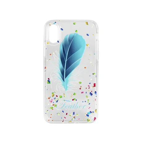 Carcasa iPhone X / XS Lemontti Feather Sea Green