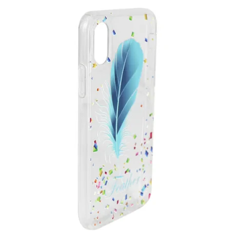 Carcasa iPhone X / XS Lemontti Feather Sea Green