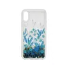 Carcasa iPhone XS / X Lemontti Liquid Sand Blue Flowers