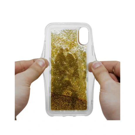 Carcasa iPhone XS / X Lemontti Liquid Sand Blue Flowers