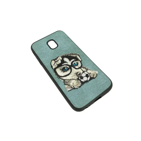 Carcasa Samsung Galaxy J3 (2017) Lemontti Embroidery Gray Puppy