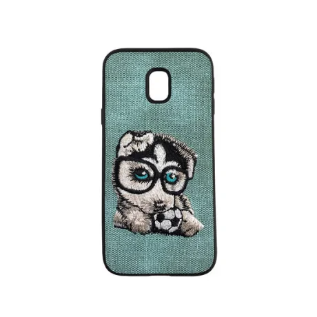 Carcasa Samsung Galaxy J3 (2017) Lemontti Embroidery Gray Puppy