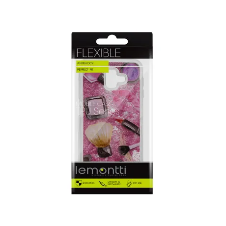 Carcasa Samsung Galaxy J6 Plus Lemontti Liquid Sand Makeup Glitter