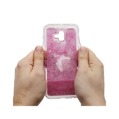 Carcasa Samsung Galaxy J6 Plus Lemontti Liquid Sand Makeup Glitter