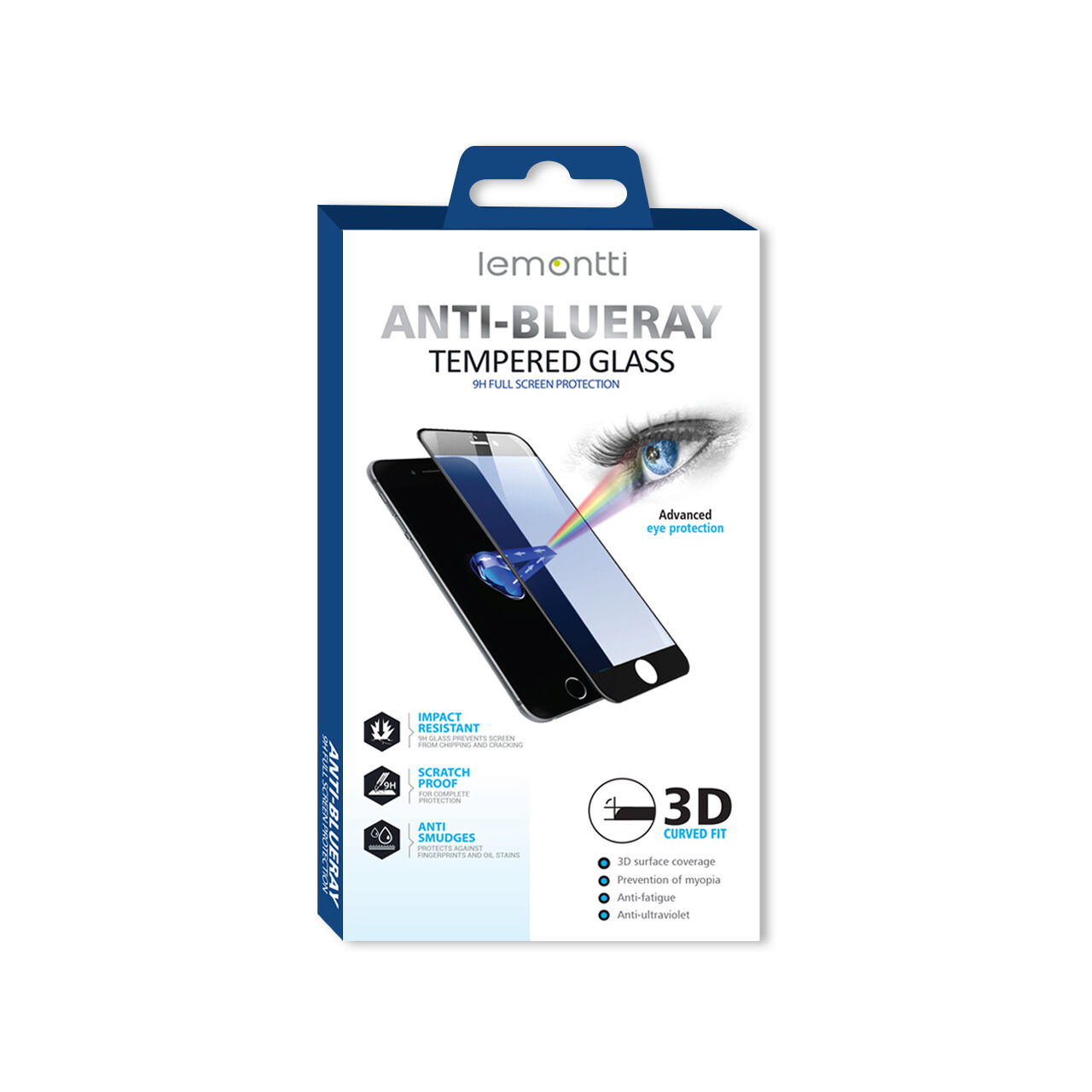 Folie iPhone 11 / XR Lemontti Sticla 3D Anti-BlueRay Black thumb