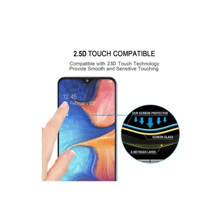 Folie Samsung Galaxy A20e Lemontti Sticla Full Glue Black