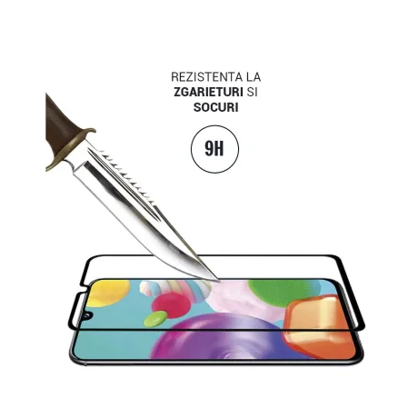 Folie Samsung Galaxy A41 Lemontti Sticla Full Fit Black