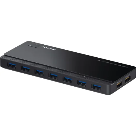 HUB extern TP-LINK, porturi USB: USB 3.0 x 7, Fast Charging Port x 2, conectare prin USB 3.0, alimentare retea 220 V, cablu 1 m, negru &quot;UH720&quot;