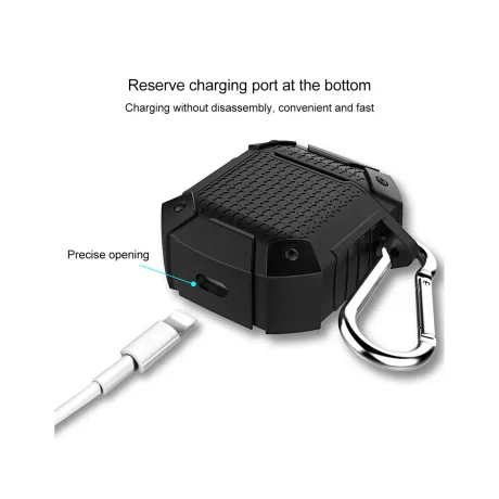 Husa Airpods Lemontti Armor Protective Case Black