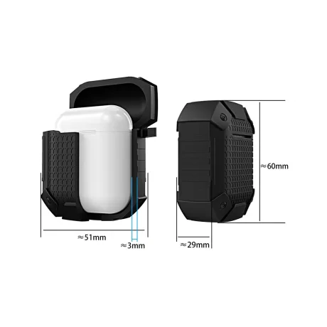 Husa Airpods Lemontti Armor Protective Case Black