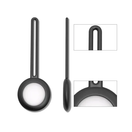 Husa AirTag Lemontti Silicon Black (breloc chei)