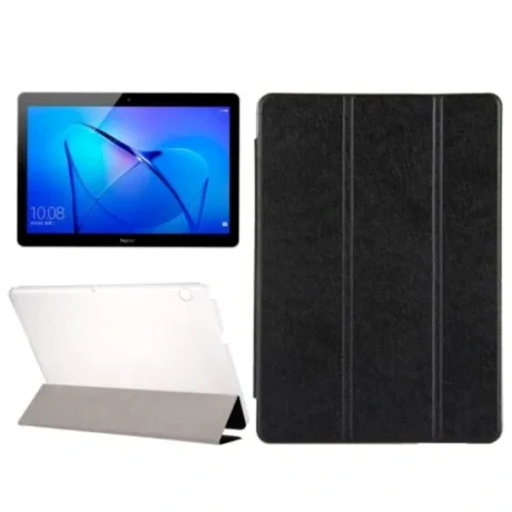 Husa Huawei MediaPad T3 Tableta Huawei T3 9.6 inch Lemontti Flip Leather Case Silk Texture Black