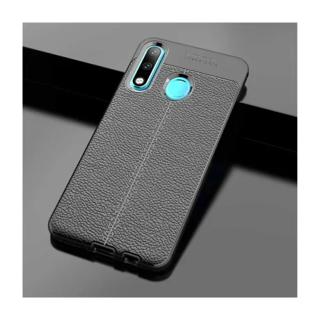 Husa Huawei P30 Lite Lemontti Litchi Black